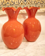 Coppia di vasi in vetro soffiato